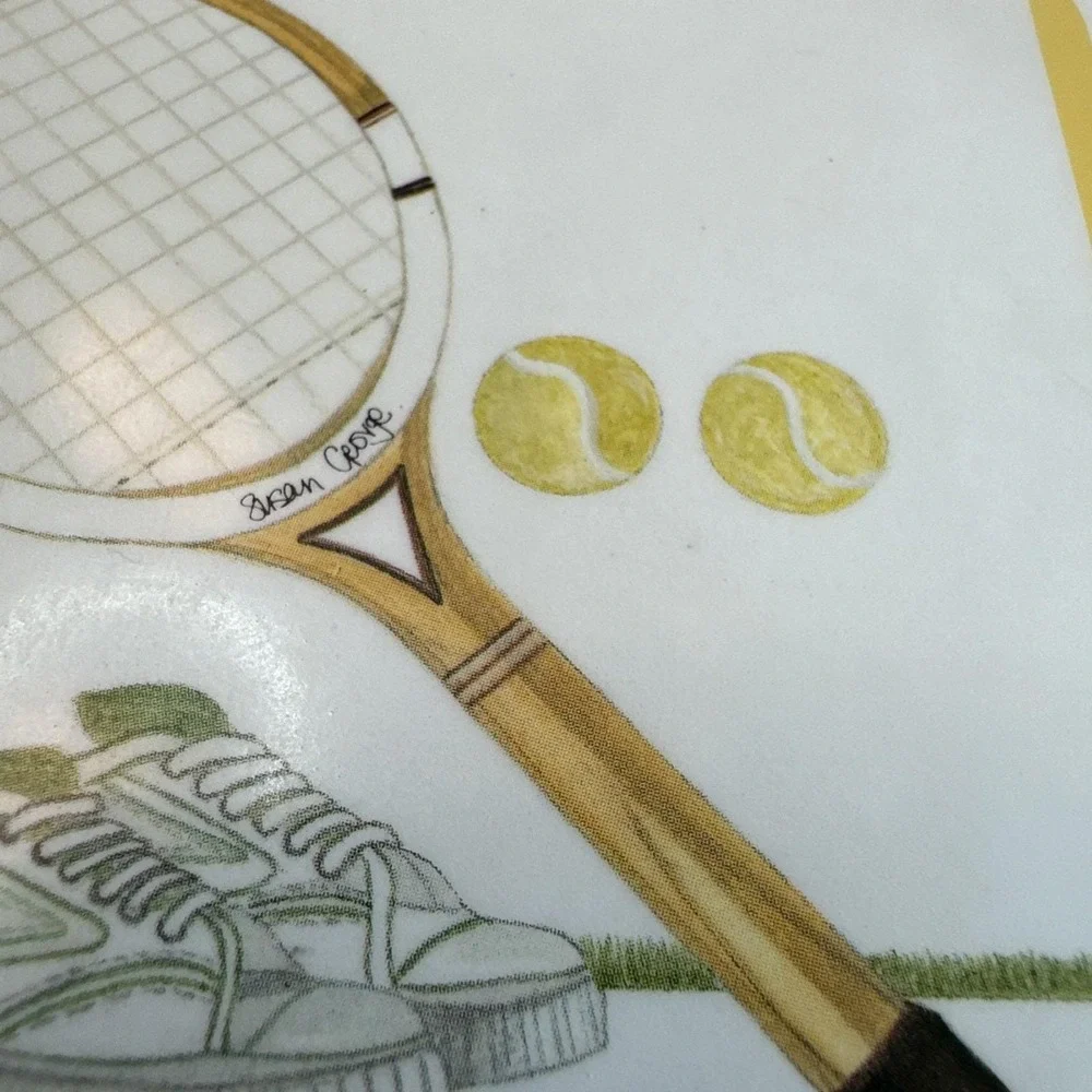 Vintage PimperneL Set‎ Point Tennis Racquet Cork Backed Coasters Set of 4